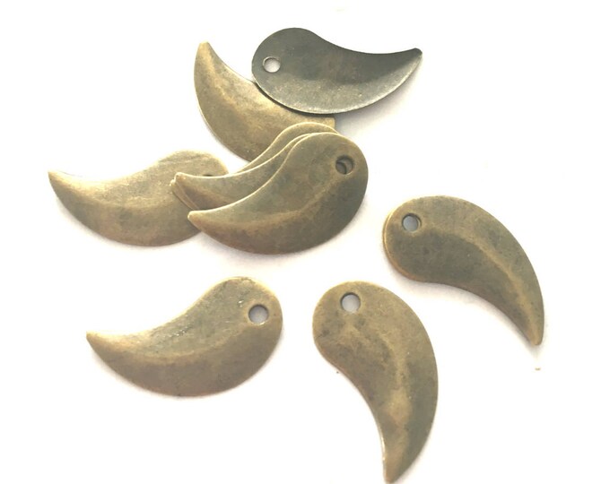 100PC 17x9mm antique bronze finish charms-7636a
