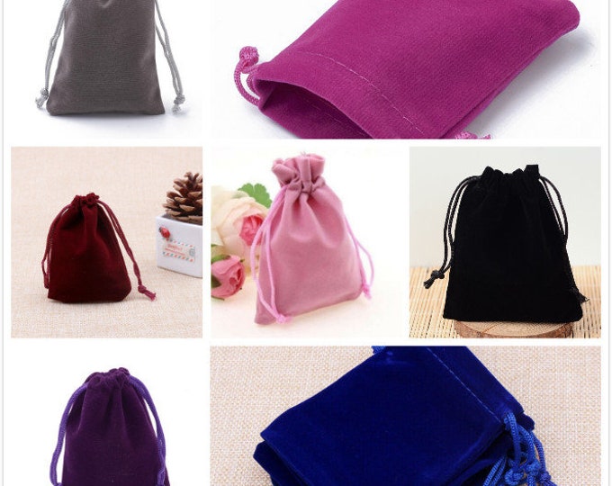6 pc 7x5cm velvet small  gift bag pouches-pls pick a color