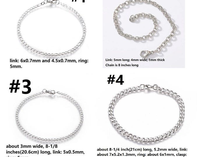 5pc 304 Stainless Steel  Bracelets -pls pick a style