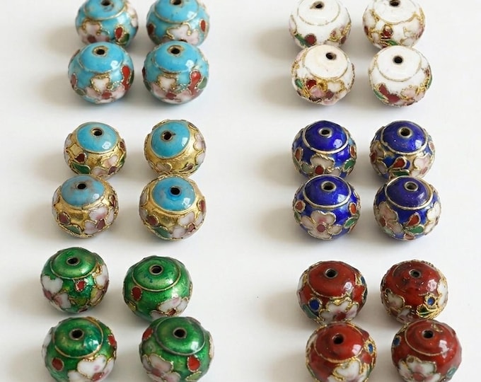 4pc 12x10mm Rondelle shape handmade Cloisonne Beads -pls pick your color