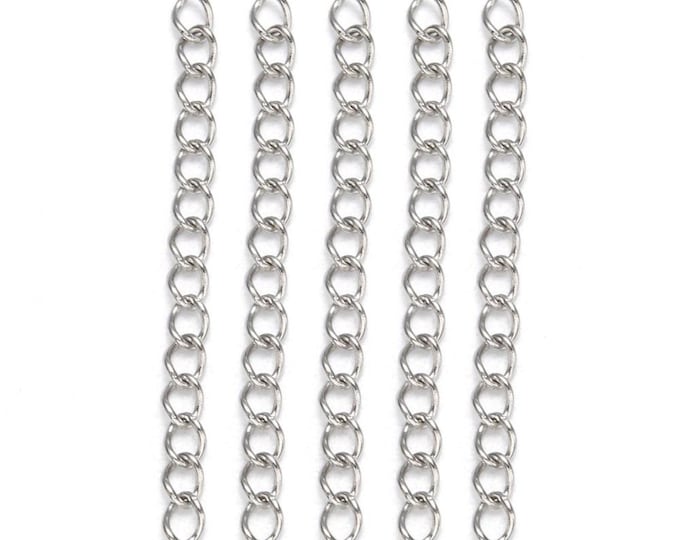 20Pcs Stainless Steel Chain Extenders 1.57" | Necklace Bracelet Extension Chains, Jewelry Findings Supplies