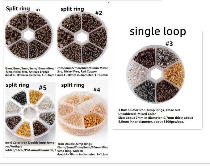1 box of mix size and color jump rings -Pls choose your color and size