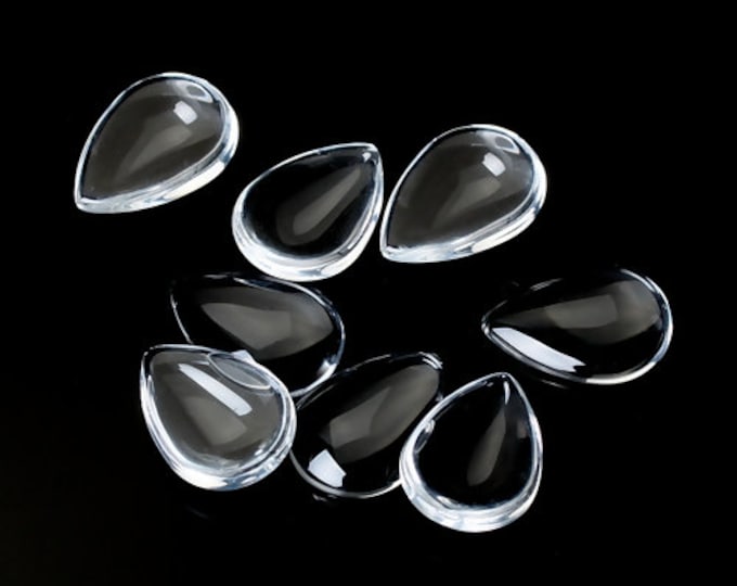 8pc teardrop shape glass cabochons 18x13mm -4817