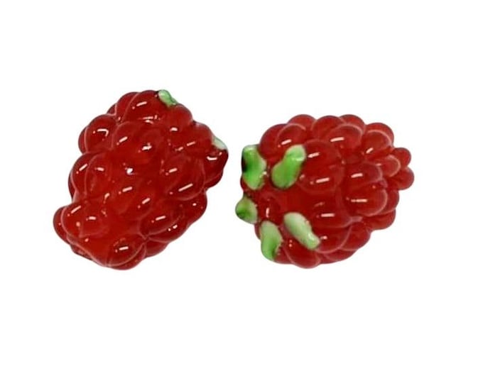 1pc 16x12mm handmade raspberry lampwork glass beads-R701