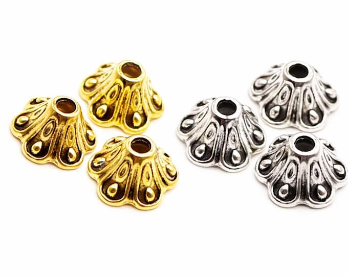 24pc 8mm flower shape metal bead caps-pls pick a color