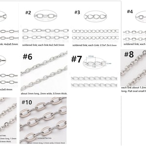 Groothandel 10 meter roestvrijstalen schakelketting op papieren kaart – Kies je stijl – Benodigdheden voor het maken van sieraden