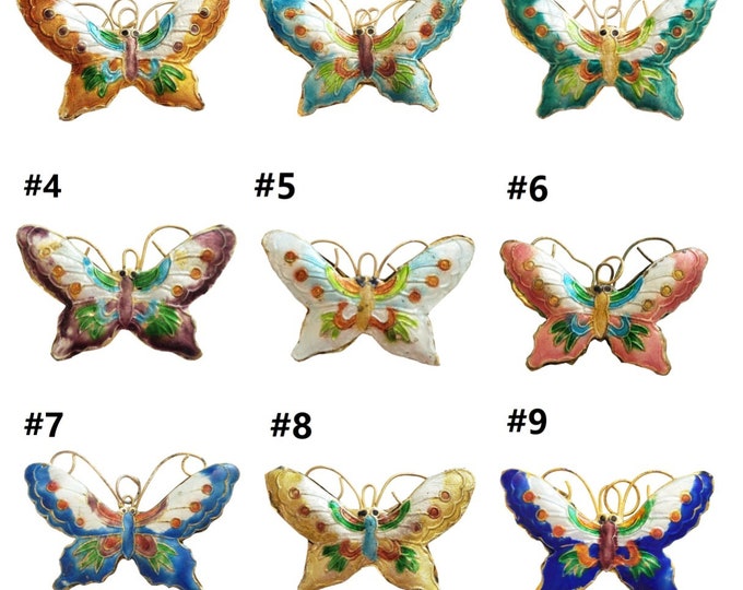 Exquisite 55x33mm Cloisonné Butterfly Pendant - Choose Your Favorite Color for a Touch of Nature's Elegance!