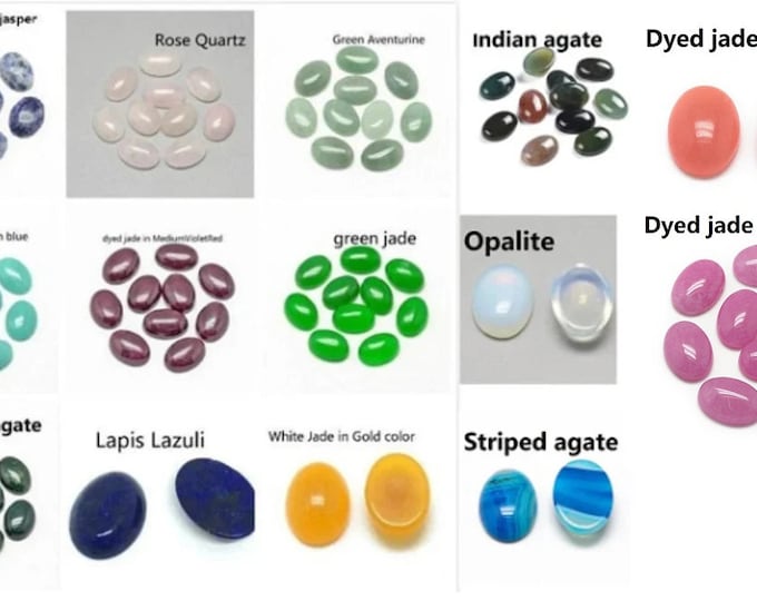 4pc 18X13mm Dyed Oval Natural Gemstone Cabochons-pls pick a style