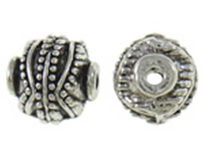 10pc 10mm antique silver finish metal lantern style beads