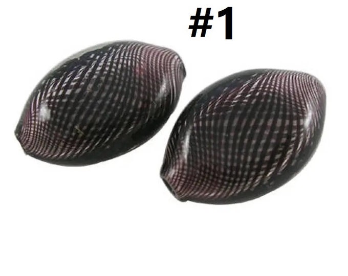 4pc 25x15mm flat oval blown glass fancy beads- please pick a color