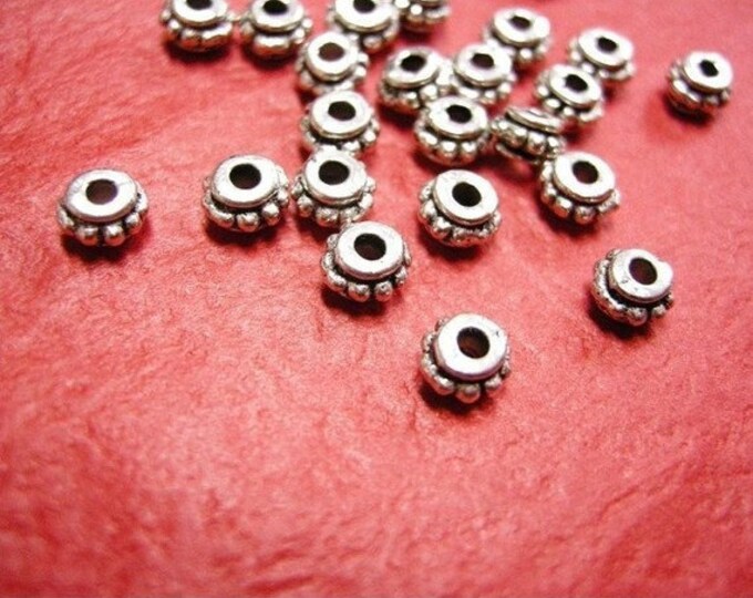 12pc 5.5mm antique silver finish metel bead/spacer-3492