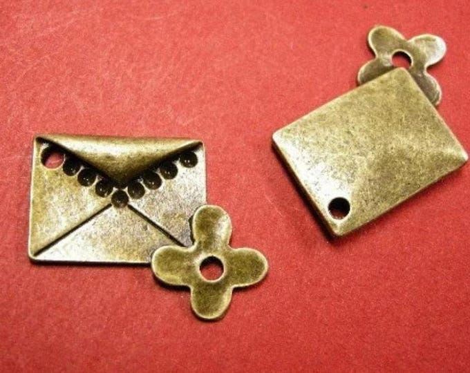 2pc antique bronze finish letter pendant-4344