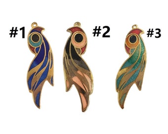 1pc 53x16mm cloisonne bird pendant- pls pick a color