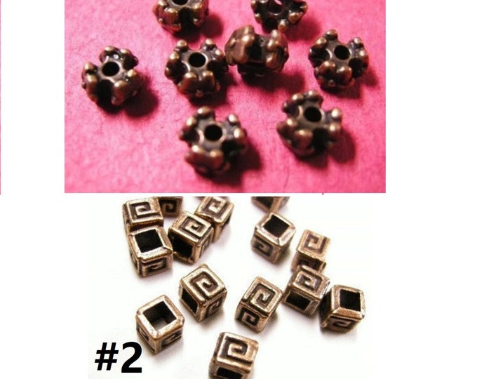 24pc antique copper finish metal beads-pls pick a color