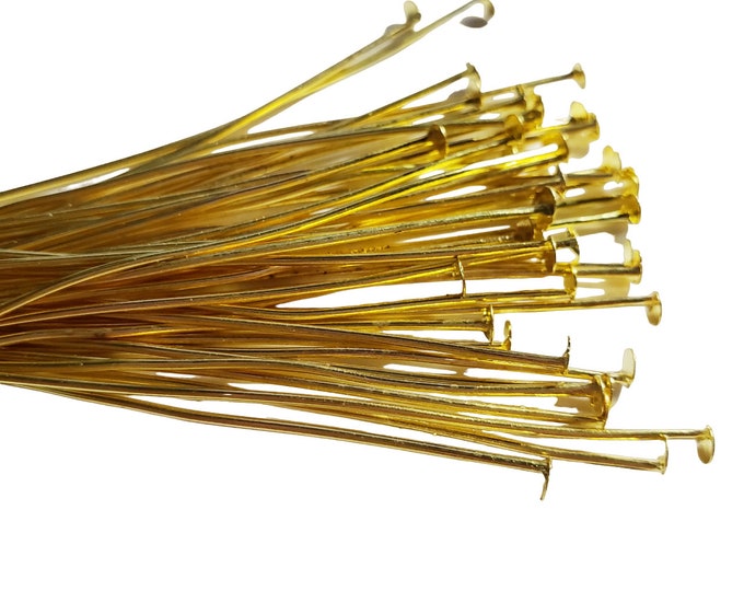 100pc  gold color head pin 5cm long -F02