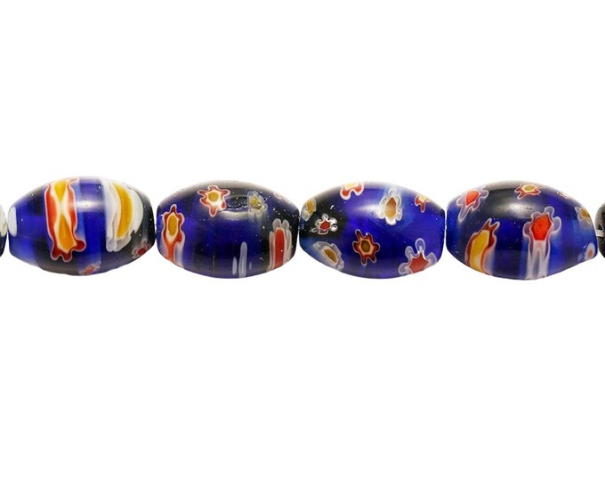 10pcs 14x10mm Millefiori handmade glass oval shaped bead -G35