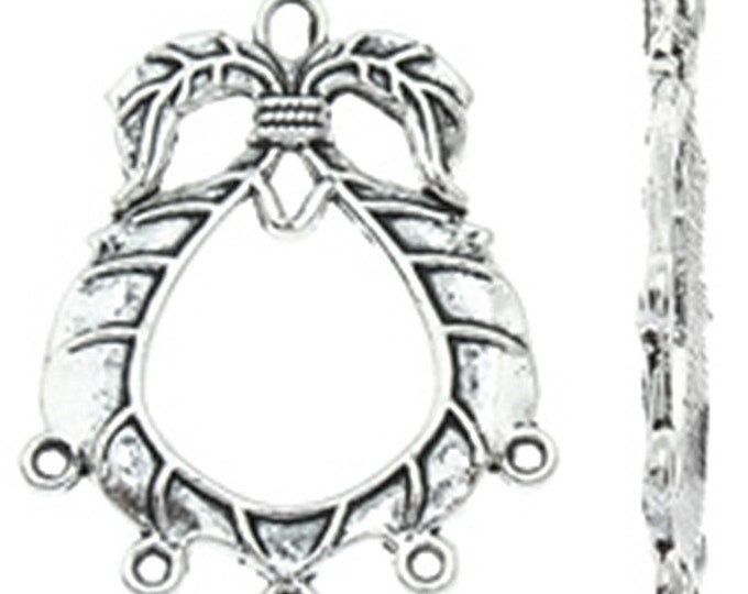 4pc antique silver finish metal chandelier components 40x31mm-4802C
