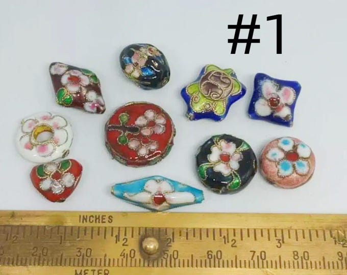 10pcs mix pattern cloisonné finding beads lot LL1416-pls pick your lot