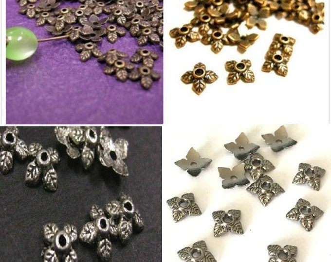 Artisanal Touch: 24pc 6mm Antique Metal Bead Caps - Select Your Preferred Color for Vintage Elegance!