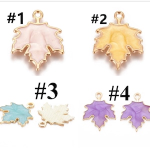 4 Stück 24 x 19 mm Zinklegierung mit Emaille Ahornblatt Charme/Anhänger-bitte wählen Sie eine Farbe