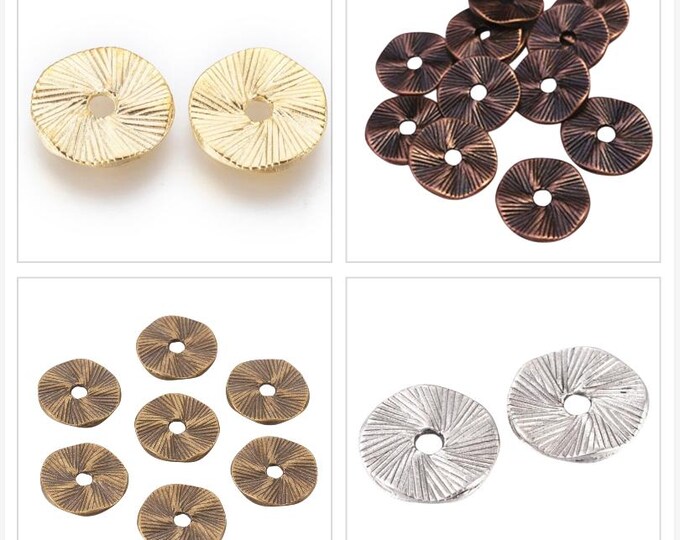 12pc 13mm metal flat round metal beads-pls pick a color