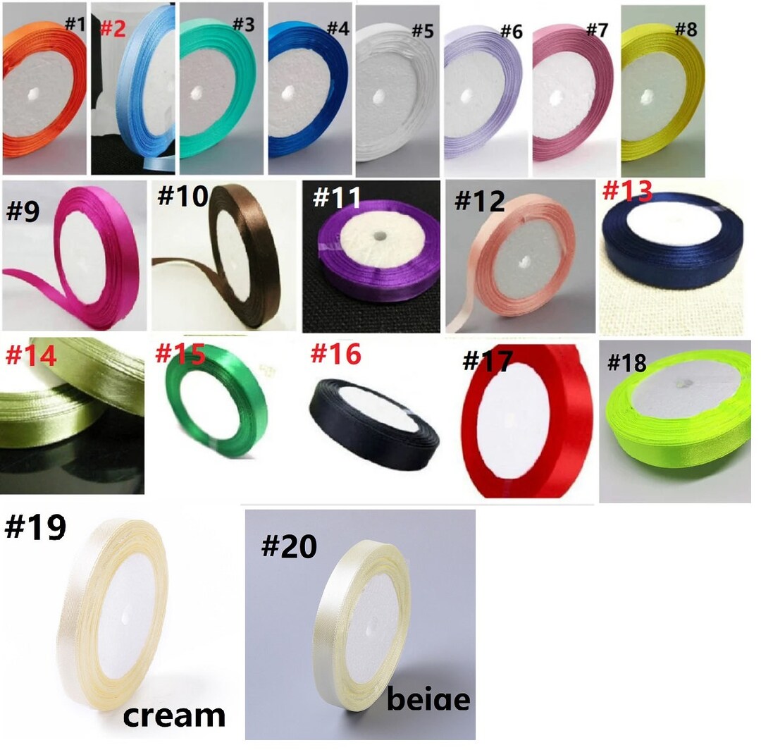 12 White Ribbon Ramo 1 of 12mm Satin Ribbon Roll 25 Yards-pls Select Your Own Color - Etsy