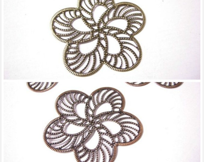 8pc 50mm antique finish filigree fancy wraps-pls pick a color