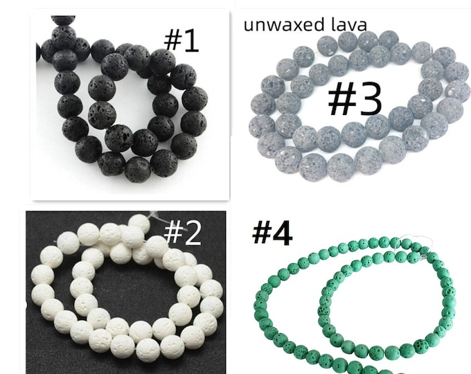 1 strand 15 inch 6mm  Lava Gemstone Round Bead-pls pick a color