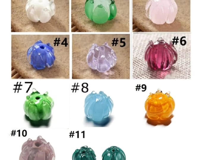 4pc 12x10mm flower shape lampwork glass beads R79-pls pick a color
