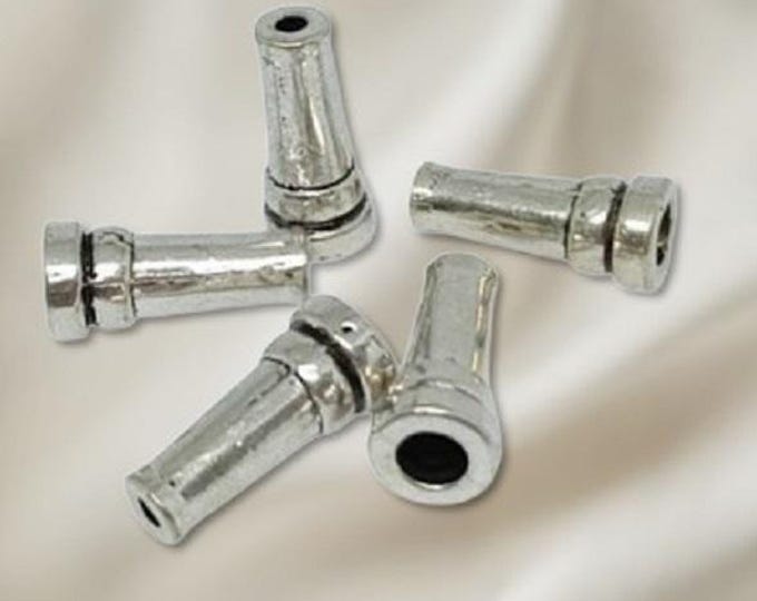 10pc 15.5x7 mm antique silver finish lead nickel free cone shape bead cap-8979