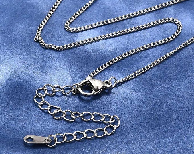 Wholesale 10 pc  stainless steel cable chain with 2 inch extension necklaces - 16.1"