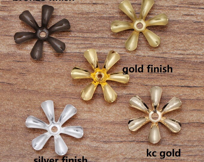 20pc 13mm Flower brass made filigree bead caps-pls select your own color