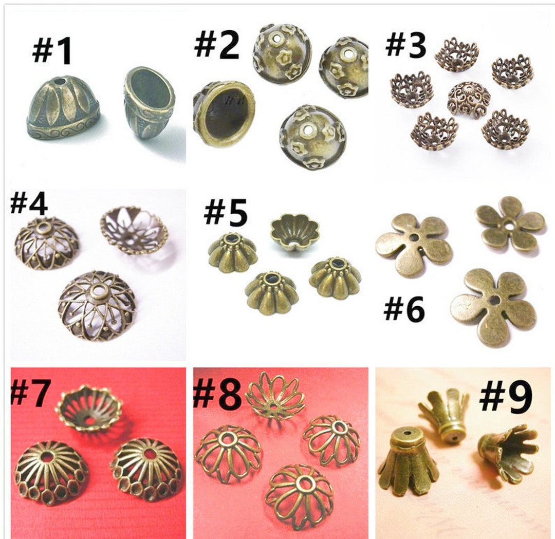 6pc Antique Bronze Finish Metal Bead Capspls Pick a Style Etsy UK