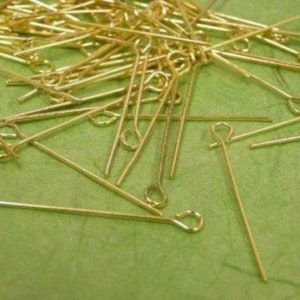 100pc  gold finish eye pins-pls pick a length