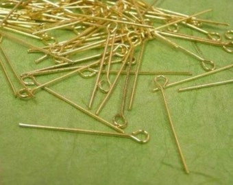 100pc  gold finish eye pins-pls pick a length