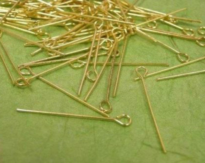 100pc  gold finish eye pins-pls pick a length