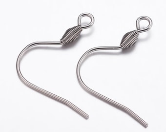 12pcs (6 Pairs) 304 Stainless Steel Small Earring Hooks - Hypoallergenic French Wire Findings