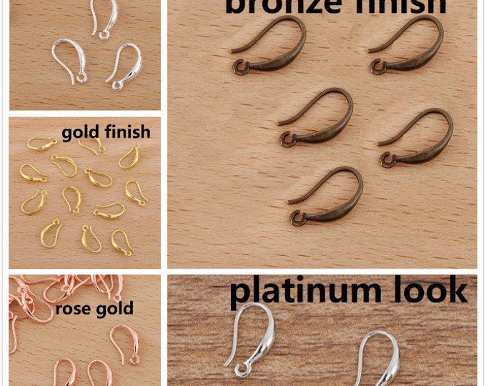 10pc (5 Pairs) 15x10mm Small Brass Earring Hooks – TFG29 Nickel Free, Lightweight – Pick Your Size! Jewelry Findings