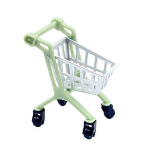 Dollhouse Miniature Shopping Cart, Play Scene Photography Decoration Props Set