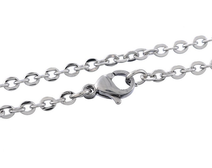 Wholesale 5 pc of  70cm(27 4/8") long stainless steel cable chain(3x2.5mm) necklaces -lv1030