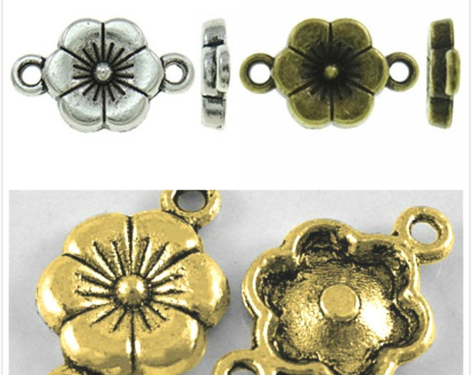 20pc 17x10mm antique finish flower shape connectors-pls pick a color