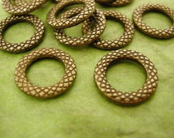 12pc 14mm antique bronze finish lead free metal link-1941