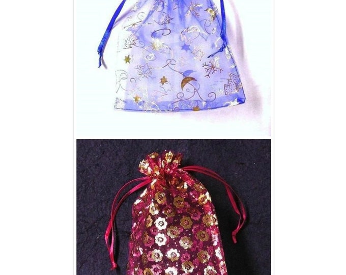 4 pcs  7x5 inch organza bags-pls pick a color