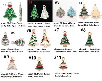 4pc zinc alloy with enamel Christmas tree charms-pls pick a style