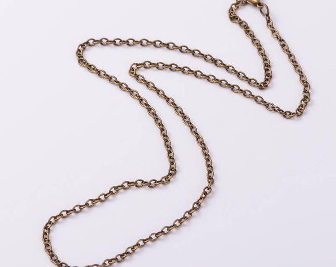 10pc 25 inch antique bronze finish oval Link  ready to wear necklaces-5859U