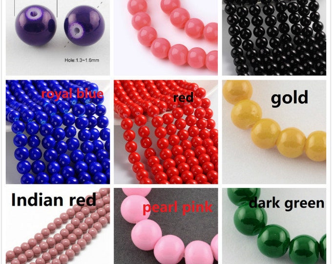 1 strand 31 inch dyed baking glass beads 8mm(100pcs)-pls pick a color
