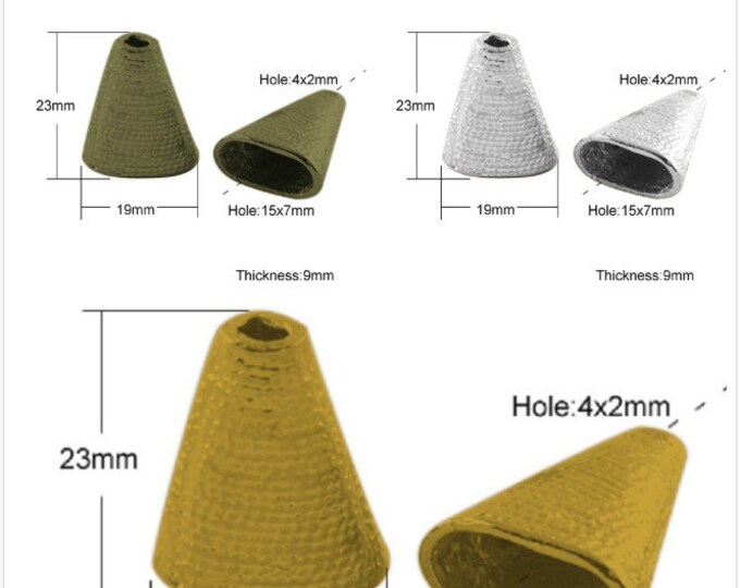 4pc 23x19x9mm  metal flat bead caps-pls pick a color
