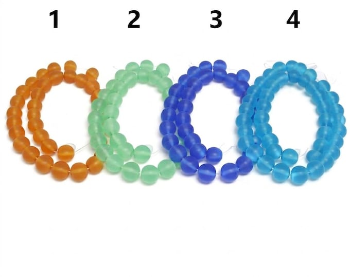 1 of 13 inch strand 10mm glass frosted glass beads-about 33 beads-pls pick a color