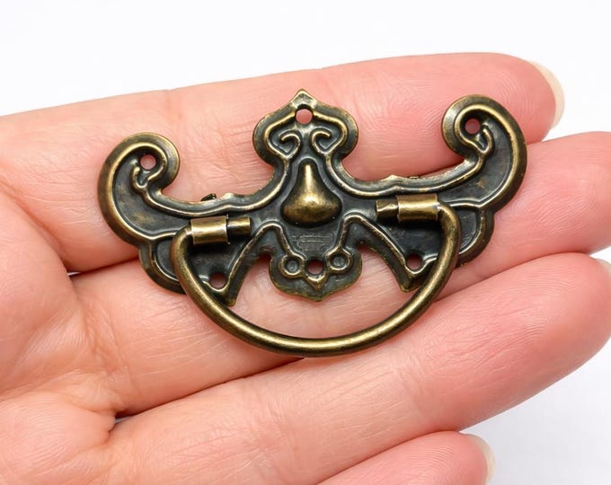 6pc Antique Bronze Drawer Pull Handle,Jewelry Box Hardware 43x23mm