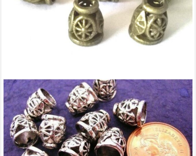 12pc 8mm antique metal bead cap-pls pick your color